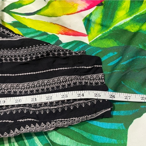 Nwot Jessica Simpson XXL Cadie Black Beige Cropped Palazzo Festival Casual Pants - Picture 11 of 12